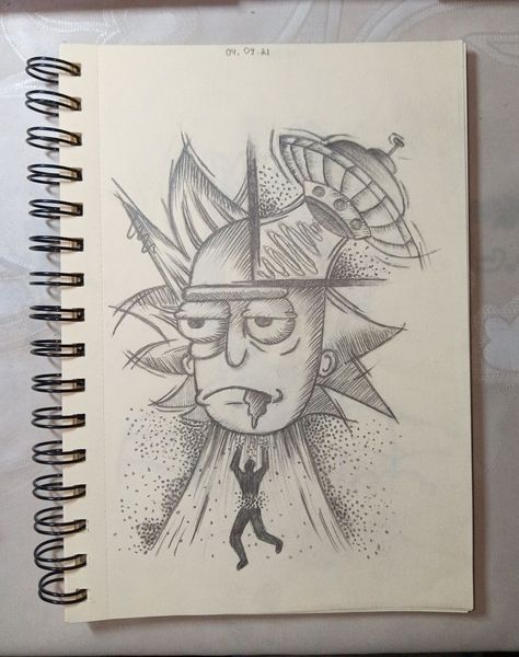 Rick And Morty Graffiti Art, Rick And Morty Pencil Drawings, Rick And Morty Drawing Ideas, Rick And Morty Sketches, How To Draw Rick And Morty, Rick And Morty Draw, Rick And Morty Drawing Sketch, Trippy Drawing Ideas Easy Pencil, Rick And Morty Drawings