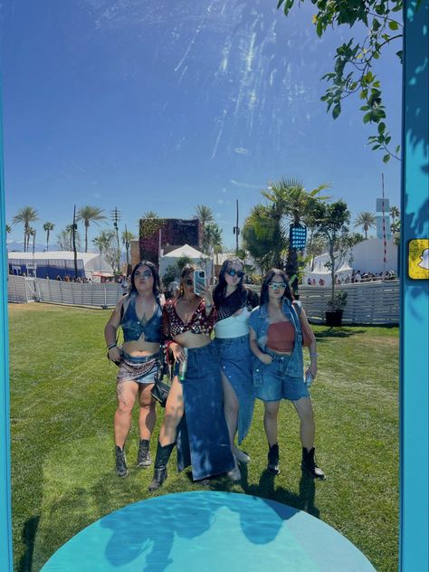 coachella outfit, coachella fitspo, denim skirt, denim outfit, festival outfits, festival outfit inspo, summer festival outfit, musical festival outfit Denim Outfit Festival, Musical Festival Outfit, Skirt Denim Outfit, Outfit Coachella, Festival Outfit Inspo, Cochella Outfits, Outfit Festival, Summer Festival Outfit, Group Pics