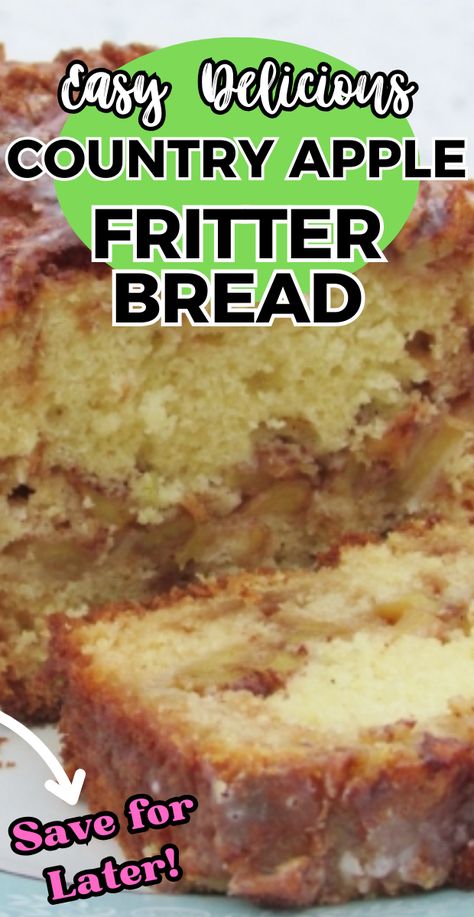 COUNTRY APPLE FRITTER BREAD Maple Apple Fritter Bread, Apple Fritter Loaf Recipe, Country Apple Fritter Loaf, Bread Machine Apple Fritter Bread, Cinnamon Apple Fritter Bread, Easy Apple Fritter Bread, Cake Mix Apple Fritter Bread, Recipe For Apple Bread, Famous Apple Fritter Bread