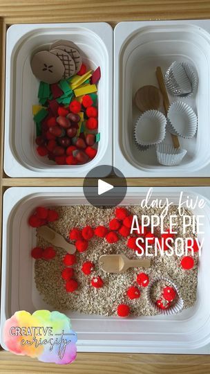 Apple Pie Sensory Bin, Apple Sensory Bin, Pie Sensory Bin, Making Apple Pie, Fall Sensory Bin, Sensory Ideas, Apple Activities, Brain Connections, Independent Play