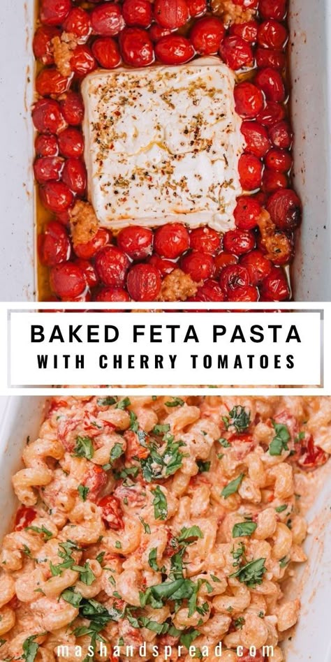 Pasta With Cherry Tomatoes, Baked Feta Pasta, Baked Feta, Cherry Tomato Pasta, Feta Pasta, Recipe Dinner, Pasta Dinner Recipes, Healthy Dinner Recipes Chicken, Dinner Healthy