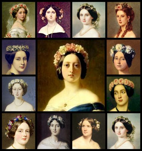 Early Victorian Hairstyles, Victorian Hair Pieces, Victorian Hair Accessories, Dresses References, Victorian Wigs, Victorian Headdress, Victorian Headpiece, Era Hairstyles, Hairstyles Evening