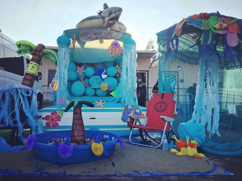 Trunk or Treat! Under the sea theme Trunker Treat Ideas, Trunk Or Treat Ideas, Halloween Camping, Mermaid Diy, Under The Sea Theme, Treat Ideas, Halloween Diy Crafts, Trunk Or Treat, Sea Theme