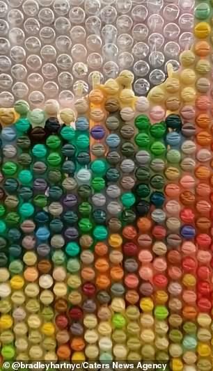 Bubble Wrap Art Artists, Bubble Wrap Painting Ideas, Art With Bubbles, Acrylic Paint On Plastic, Bubble Wrap Painting, Bubble Wrap Crafts, Bubble Wrap Art, Artist Research Page, Bubble Painting