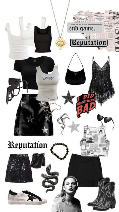 #reputation #reputationera #repoutfit #erastourtaylorswift Taylor Swift Reputation Era Outfits, Dinner Night Outfit, Taylor Swift New York, Gig Outfit, Taylor Swift Costume, Taylor Swift Birthday Party Ideas, Taylor Outfits, Taylor Swift Shirts, Taylor Swift Party