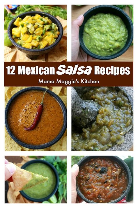 Nothing is better than delicious Mexican salsa on top of a yummy taco or crunchy taquito. Even just a few drops of salsa can transform simple dishes into incredibly tasty creations. Try one or try all of these authentic Mexican recipes. By Mama Maggie's Kitchen Authentic Salsa Recipe, Homemade Mexican Salsa, Mexican Salsa Recipe, Authentic Mexican Salsa Recipe, Authentic Mexican Salsa, Mexican Salsa Recipes, Salsa Salsa, Simple Dishes, Salsa Verde Recipe