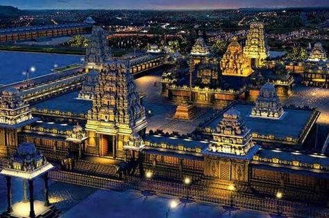 Sri Lakshmi Narasimha Yadadri Temple. It's situated on a hillock in Yadagirigutta, Telangana. Ramanathaswamy Temple, Lakshmi Narasimha, Narasimha Swamy, Sanctum Sanctorum, Indian Temple, Hindu Temple, South India, India Travel, Capital City