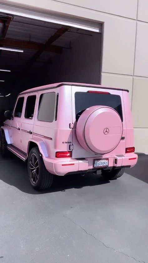 Gwagon Mercedes Aesthetic Pink, Gwagon Mercedes Pink, Pink Suv Car, Black G Wagon Pink Interior, Light Pink G Wagon, Pink G Wagon Mercedes Benz, Pink G Wagon, Pink Wagon, Pink Suv