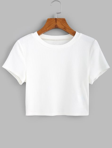 ZAFUL Ribbed Short Sleeve Crop T-shirt  MILK WHITE #Ad , #SPONSORED, #Short, #Sleeve, #ZAFUL, #Ribbed, #MILK Tee Shirts For Women, Plain White Shirt, Taylor Swift Tour Outfits, Denim Shirt Men, Black T Shirts, Ribbed Shorts, Crop T Shirt, Clothing Mockup, Summer Crop Tops