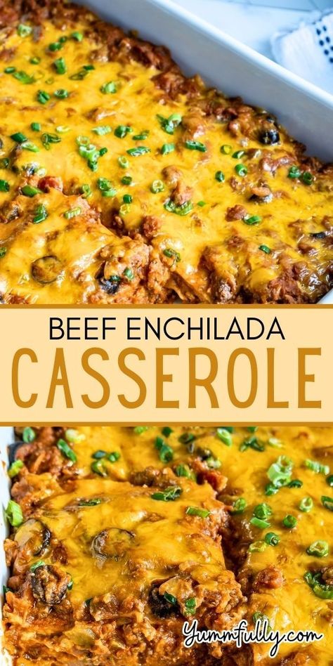 Experience the savory combined layers of seasoned beef, melted cheese, and zesty enchilada sauce in our Beef Enchilada Casserole, a crowd-pleasing dish that’s both easy to make and impossible to resist. Click here to discover more delectable recipes that will add a flavorful twist to your recipes’ list. Best Beef Enchilada Recipe, Enchilada Lasagna, Gourmet Burgers Recipes, Beef Enchilada Casserole, Easy Enchilada Casserole, Easy Beef Enchiladas, Mexican Food Dishes, Beef Enchilada Recipe, Ground Beef Enchiladas