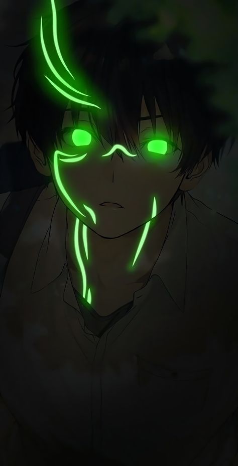 Art Glow Anime, Leon Anime, Green Anime Wallpaper, Glow Anime, Wallpaper Gelap, الفن الرقمي, Glowing Eyes, 2160x3840 Wallpaper, Best Anime Drawings