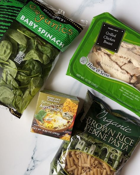 Trader Joe's Spinach Artichoke Dip Pasta Spinach Artichoke Dip Pasta, Artichoke Dip Pasta, Chicken Artichoke Pasta, Spinach Artichoke Pasta, Spinach Artichoke Dip Recipe, Spinach Artichoke Chicken, Artichoke Pasta, Artichoke Dip Recipe, Super Easy Dinner