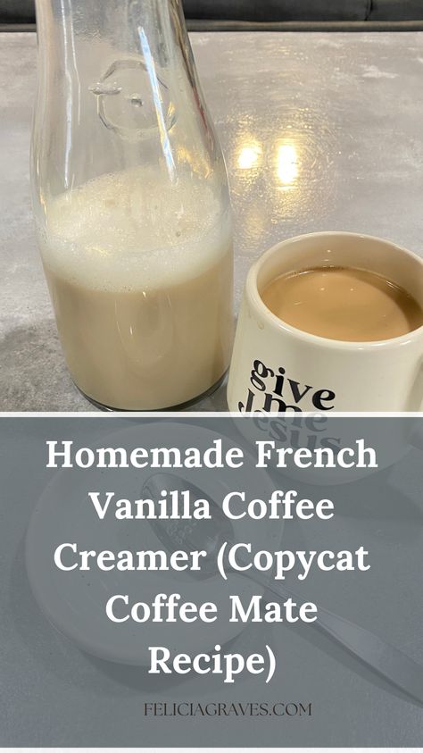 Coffee Mate Recipes, Flavored Coffee Creamer Recipes, Homemade Vanilla Coffee Creamer, French Vanilla Coffee Creamer, Homemade Coffee Creamer Recipe, Vegan Coffee Creamer, Diy Coffee Creamer, Simmering Pot, French Vanilla Creamer