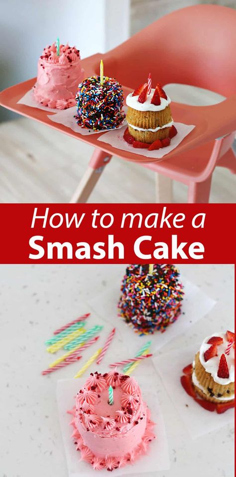 Smash Cake - Childhood Magic Making A Smash Cake First Birthdays, Easy Homemade Smash Cake, Easy Smash Cake Recipe, Strawberry Smash Cake First Birthdays, Berry First Birthday Smash Cake, Easy Smash Cake, Make A Smash Cake, Homemade Smash Cake, Strawberry Smash Cake