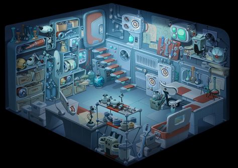 ArtStation - Environment concept art, Egor Afonin Sci Fi Isometric Room, Concept Art Environment Interiors, Scifi Lab Concept Art, Futuristic Laboratory Concept Art, Sci Fi Room Concept Art, Scifi Environment Concept Art, Futuristic Spaceship Concept Art, Sci Fi Laboratory Concept Art, Laboratory Concept Art