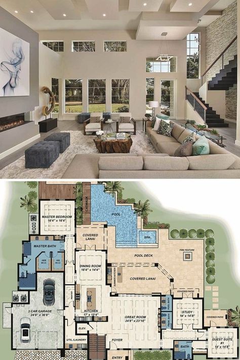 #plans #floorplans #newbuild #ideas #goals #vision #dream #dreamhouse #newchapter #waterfront #waterview #ocean #sea #beachliving #oceanfront #lakefront #lake #beach #palmtrees #boathouse #kayaking #canoeing #boating #onthewater Dream House Floor Plans, 4000 Sq Ft House Plans, Luxury House Floor Plans, Florida House Plans, Luxury Floor Plans, Modern House Floor Plans, Little House Plans, House Plans Mansion, Mansion Floor Plan