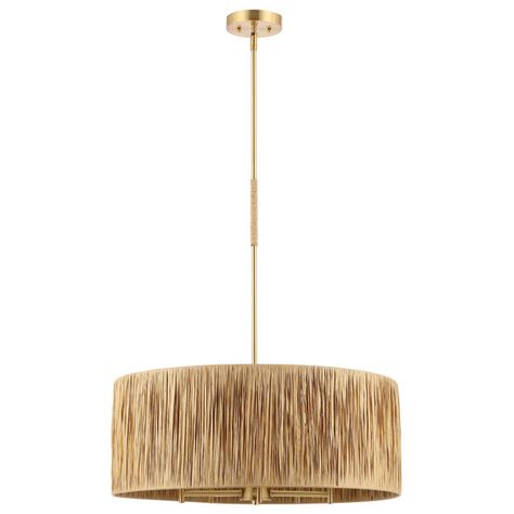 Joss & Main Nieve 1 - Light Drum Pendant - Wayfair Canada Living Room Entryway, Drum Pendant, Natural Gold, Gold Paper, Kitchen Island Lighting, Natural Shades, Modern Ceiling Light, Lighting Store, Island Lighting