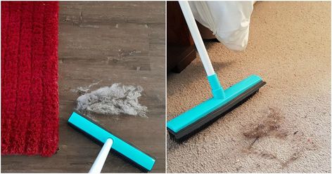 We have the ultimate Kmart hack and it comes in the form of a $6 Kmart rubber broom that reviews say work better than a vacuum cleaner and we have proof. Kmart Hack, Rubber Broom, Kmart Hacks, Cleaning Organizing, Vacuums, Rugs And Carpet, Cleaning Tools, Web Site, Cleaning Hacks