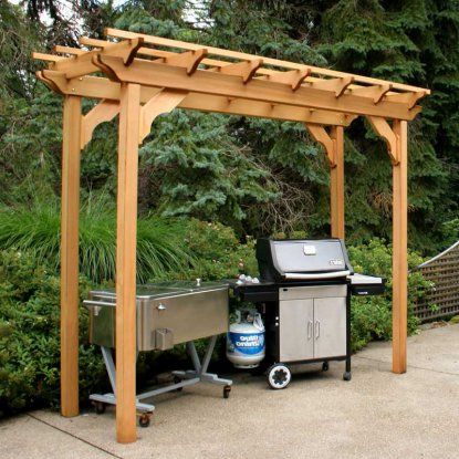 Creekvine Designs New Dawn Cedar Pergola | Hayneedle Small Pergola, Pergola Diy, Cheap Pergola, Metal Pergola, Wood Pergola, Pergola Attached To House, Garden Vines, Pergola Canopy, Wooden Pergola