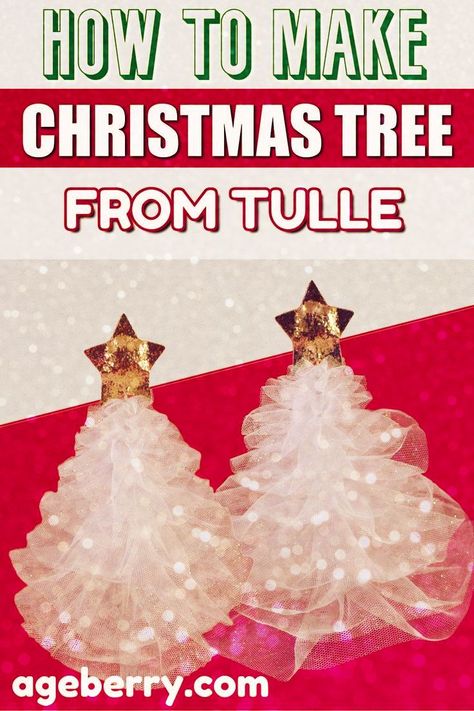 This is a step-by-step sewing tutorial on making a tulle Christmas tree, it’s a fast and easy sewing project even for beginners. Check out this white Christmas tree idea for perfect DIY Christmas decor. Tulle Xmas Tree, How To Make Tulle Christmas Trees, How To Make A Tulle Christmas Tree, Tulle Tree Diy, Tulle Christmas Trees Diy, Tulle Christmas Decorations, Diy Tulle Christmas Tree, Fabric Christmas Trees Diy, White Christmas Decorations Diy