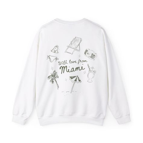 Get ready for the last toast on the coast! These crewneck sweatshirts are the perfect way to elevate any bachelorette weekend in a hot climate. Fully customizable to your event! To order 👉🏼 Let us know your personalizations and we will take it from there! You'll receive a mock-up of your design to approve prior to production. View more merch  👉🏼 etsy.me/3RcSCCS ✨Product Details ✨ .: 50% cotton, 50% polyester : Medium-heavy fabric (8.0 oz/yd² (271.25 g/m .: Sewn-in label .: Runs true to size, order 1-2 sizes up for an oversized fit ✨Production and Shipping✨ Your order will be produced within approx. 3-5 business days of approving your design. Shipping times vary, but are typically within 1-7 days after production is complete. We suggest ordering at least 3 weeks prior to an event to be Bachelorette Sweatshirts, Bachelorette Matching, Miami Bachelorette, Weekend In Miami, Last Toast On The Coast, Toast On The Coast, Tropical Bachelorette, City And Colour, Bachelorette Favors