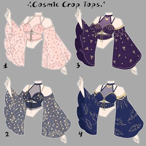 NYAHALLO 🐈‍⬛ on X: "Cosmic crop tops by @blanchiame and I 💫⭐️✨ https://t.co/kTLUy02IAp" / X Fest Outfits, Dress Design Drawing, Clothing Design Sketches, Drawing Anime Clothes, Have Inspiration, Dress Design Sketches, 캐릭터 드로잉, Poses Reference, Whimsical Fashion