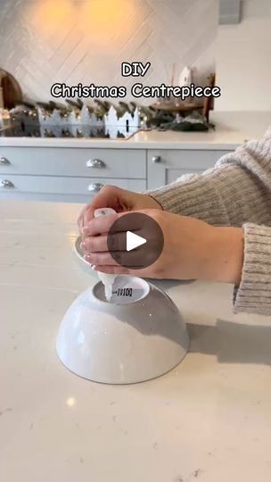 6.1K views · 16 reactions | DIY Christmas table centrepiece! 🎄✨ We’re hosting Christmas again this year & I saw this amazing i | Anna Home hacks & cleaning | Sia · Snowman (Sped Up Version) Christmas Centrepiece Ideas, Balloon Decorations Diy Tutorials, Christmas Centre Pieces, Christmas Table Centrepiece, Plate And Bowl Set, Diy Candle Sticks, Christmas Advent Wreath, Diy Christmas Table, Candle Cups