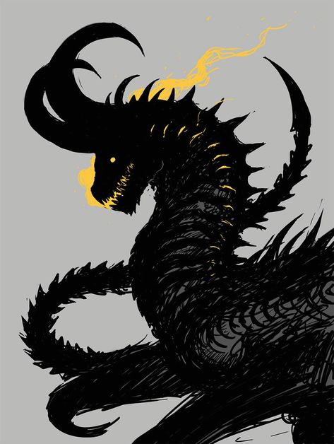 Scary Dragons Art, Dragon Concept Art Monsters, Horror Dragon Art, Demon Dragon Art, Scary Dragon Drawing, Tokyo Revengers Crossover, Shadow Dragon Art, Shadow Creature Art, Eldritch Dragon