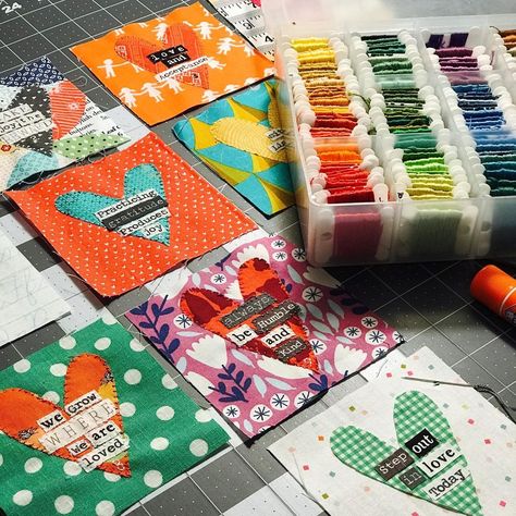 Stephanie Knudtson Ackerman on Instagram: “Day 10 of the #the100dayproject and catch up post from the weekend squares stitched. I’m taking this one day at a time and sometimes want…” Stephanie Ackerman, One Day At A Time, The Weekend, One Day, Sake, Needlework, Gift Wrapping, Sewing, Square