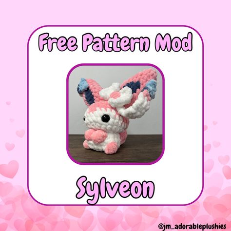 Crochet Sylveon Pattern Free, Eeveelutions Crochet Free Pattern, Pokemon Crochet Pattern, Body Pattern, Crochet Pokemon, Easy Crochet Animals, Beginner Crochet Tutorial, Crochet Plush, Crochet Animals Free Patterns