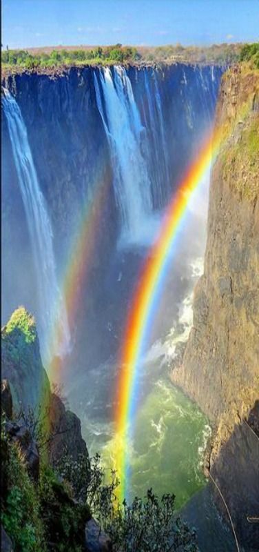 Zimbabwe Africa, Matka Natura, God's Promise, Double Rainbow, Air Terjun, Victoria Falls, Fotografi Alam Semula Jadi, Love Rainbow, Beautiful Waterfalls