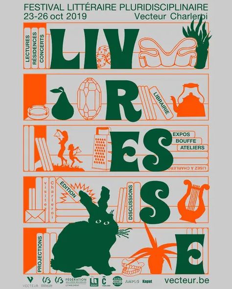 Une affiche pour Livresse, festival littéraire cool à Charleroi et garanti sans Amélie Nothomb ni Yann Moix — Are.na Abstract Posters Design, Riso Graphic Design, Type Design Poster, Book Poster Design, Steps Illustration, Super Graphics, Illustration Design Graphique, 심플한 그림, Book Poster