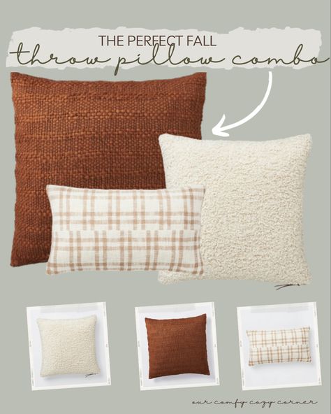 Throw pillows, throw pillow for couch, throw pillow target, throw pillow clearance, throw pillows amazon,  couch pillows, couch pillow arrangement, couch pillow ideas, couch pillows ideas color schemes, couch pillows arrangement sectional, fall living room decor, fall living room, fall living room ideas, fall throw pillows, fall pillows, fall decor, fall room decor Brown Leather Couch Living Room Fall Decor, Fall Decor Couch Pillows, Couch Pillows Tan Couch, Pillow For Couch Living Rooms, Rust Couch Pillows, Thanksgiving Couch Pillows, Autumn Living Room Pillows, Fall Sectional Decor, Fall Decor With Brown Couch