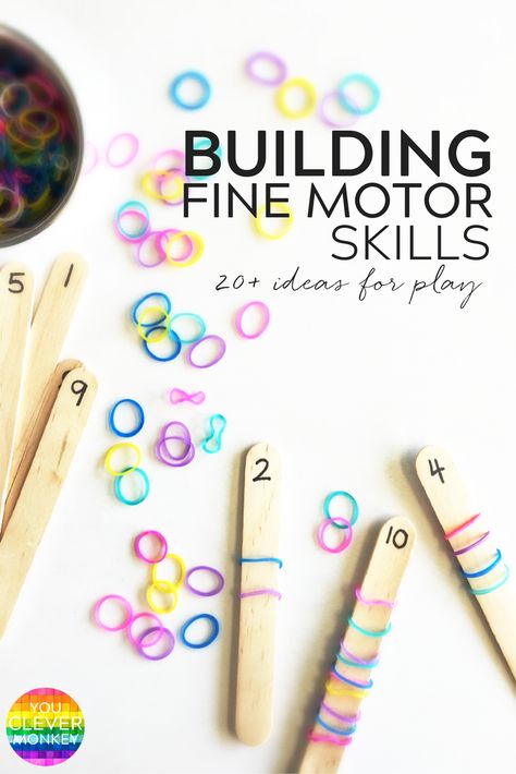 20+ Simple Hands-On Activities That Help Build Fine Motor Skills - with fine motor skills going missing at preschool, try some of these hands-on invitations to help strengthen fine motor skills | you clever monkey Oppgaver For Barn, Skills For Kids, Child Activities, Aktiviti Kanak-kanak, Kindergarten Readiness, Preschool Fine Motor, Fine Motor Skills Activities, Motor Skills Activities, Aktivitas Montessori