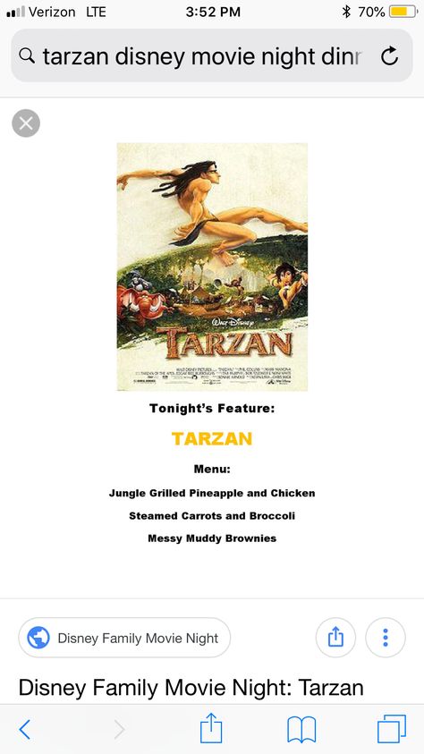 Tarzan Movie Night Food, Tarzan Themed Food, Tarzan Movie Night, Disney Themed Movie Night, Disney Movie Night Food, Disney Movie Night Dinner, Tarzan Movie, Movie Food, Tarzan Disney