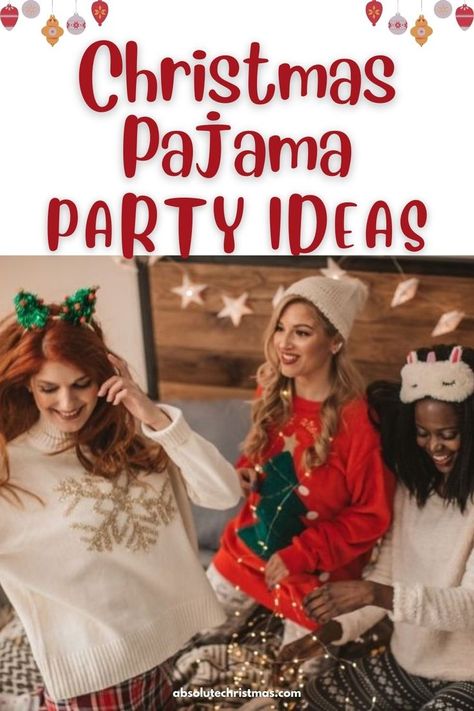 Christmas Pajama Party Ideas, Christmas Pajamas Couples, Pajama Party Ideas, Matching Christmas Pajamas Couples, Pajama Party Games, Hosting Christmas Party, Kitty Party Themes, Fun Christmas Party Ideas, Christmas Pajama Party