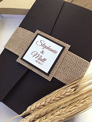 Brown Invitation, Burlap Wedding Invitations, Wedding Fotos, Earthy Wedding, Rustic Wedding Invitation, Pocket Wedding Invitations, Fall Wedding Invitations, Pocket Folder, Burlap Wedding