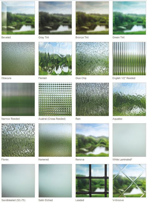 Marvin Windows Glass Options Glass For Windows, Glass Windows Design, Tuffen Glass Window Design, Glass Types, Window Glass, Textured Glass Window, Obscure Glass Window, Glass Texture Architecture, Clear Textured Glass Window