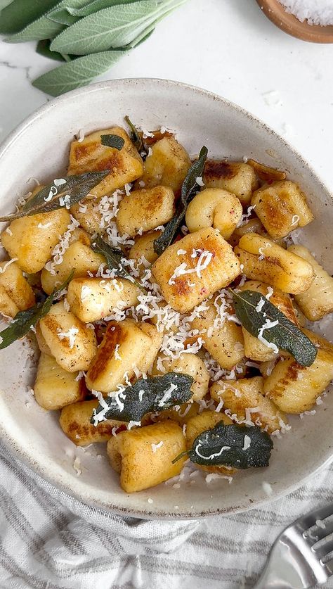 Sage Butter Gnocchi, Five Course Meal Ideas, Chilli Relish, Fried Gnocchi, Pan Fried Gnocchi, Gnocchi Recipes Homemade, Five Course Meal, Main Salad, Sandwich Fillers