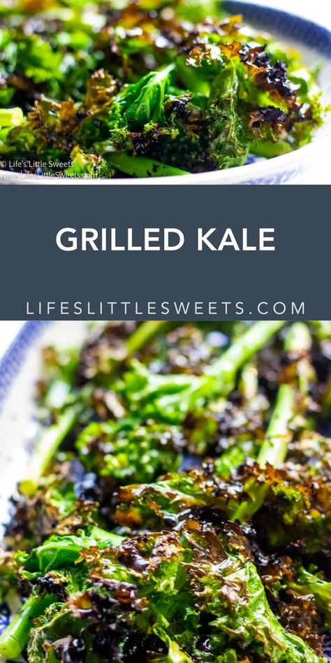 Grilled Kale is a great way to get tasty, roasty, and perfectly charred kale. You only need 1 bunch of curly kale, regular olive oil, fine salt, and optional fresh pepper and soy sauce to make this recipe – and of course your grill! Try this yummy way of cooking this popular vegetable outdoors! Are you a kale lover but are looking for another way to prepare this nutritious and delicious leafy green? Try grilling it! Cooked Kale Recipes, Grilled Kale, How To Make Kale, Curly Kale, How To Cook Kale, Freezer Meal Prep, Kale Recipes, Health Dinner, Health Dinner Recipes