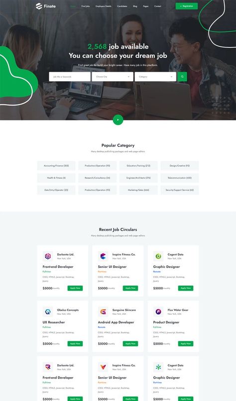 Job Portal Website HTML Template Job Portal Website, Web Design Jobs, Portal Website, Portal Design, List Website, B2b Lead Generation, Typing Skills, Job Website, Ui Design Website