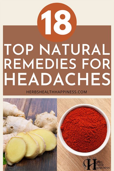 Herbs Health & Happiness 18 Natural Remedies For Headaches - Herbs Health & Happiness Natural Remedies For Headaches, Remedies For Headaches, Daily Headaches, For Headaches, Natural Mask, Natural Headache Remedies, How To Relieve Headaches, Baking Soda Uses, Home Health Remedies