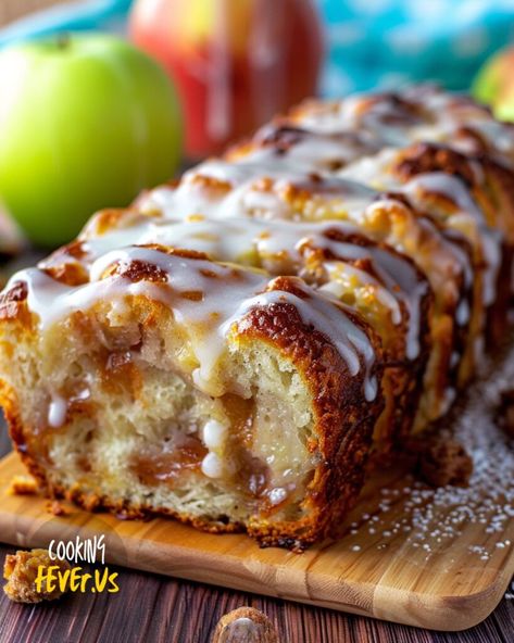 Country Apple Fritter Bread Recipes, Apple Breads, Baked Apple Fritter, Apple Fritter Bread Recipe, Fritter Bread Recipe, Apple Fritters Bread Recipe, Smell Like A Bakery, Country Apple Fritter Bread, Baked Apple Fritters