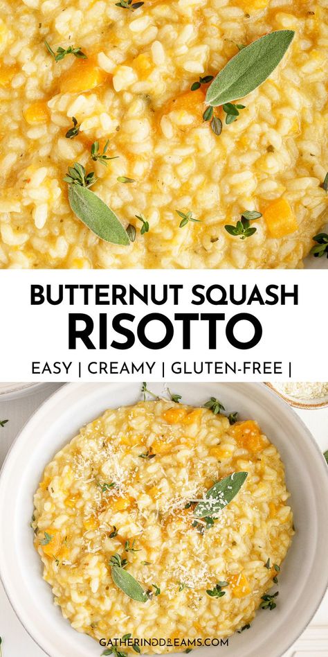 This butternut squash risotto is one of my favorites to make in the fall or winter months. This recipe is easy to follow and makes a warm and comforting dish that no one can resist! The perfect vegetarian dinner idea! Butternut Squash Dinner, Best Casserole Recipes, Fall Dinner Ideas, Best Casserole, Risotto Recipes Easy, Creamy Risotto, Healthy Butternut Squash, Risotto Dishes, Easy Butternut Squash