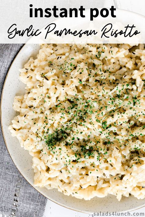 Risotto Thanksgiving, Garlic Parmesan Risotto, Risotto Instant Pot, Italian Rice Dishes, Parmesan Risotto, Quick Side Dishes, Cooking Challenge, Pot Recipes Easy, Arborio Rice