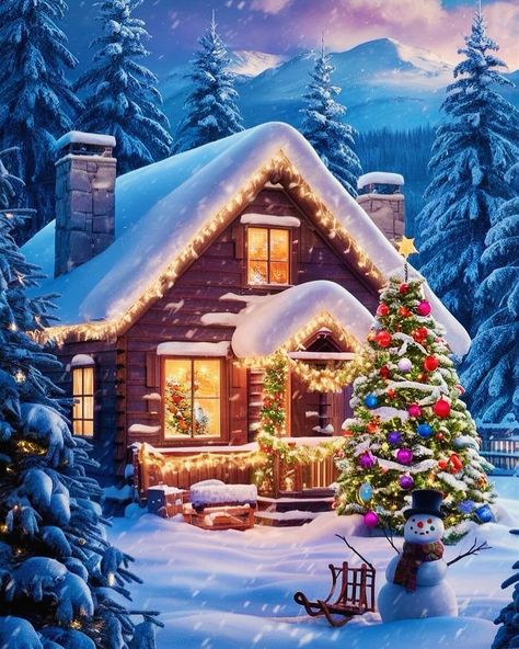 Jingle all year | 1️⃣1️⃣2️⃣ days til Christmas 🎄 #christmaspage #jingleallyear #spreadingcheer #2024 #themostwonderfultimeoftheyear🎄 #peace #joy #love… | Instagram Winter Scenes Wonderland, Cabin Wallpaper, Craft For Wall, Cozy Winter Cabin, Winter Christmas Scenes, Christmas Tree Wallpaper, Fall Wallpapers, Merry Christmas Gif, Christmas Dreaming