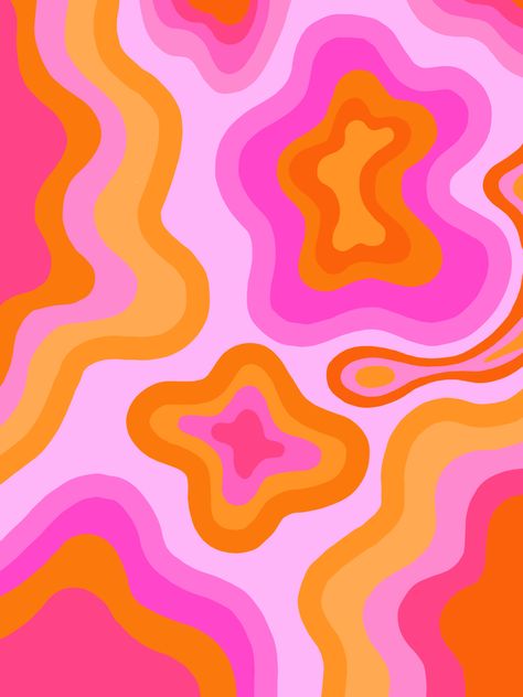 Cute Orange And Pink Wallpaper, Pink And Organe Aesthetic, Orange And Pink Pattern, Pink And Orange Iphone Wallpaper, Pink And Orange Room Aesthetic, Swirl Art Painting, Bright Retro Aesthetic, Hot Pink And Orange Aesthetic, Pink And Orange Aesthetic Wallpaper