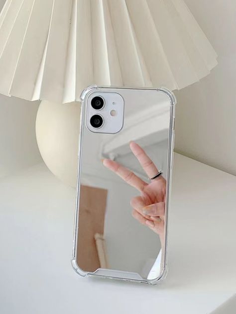 Clear    TPU Plain Phone Cases Embellished   Phone/Pad Accessories Mirror Phone Cases, Mirror Iphone Case, I Phone Cases Aesthetic, Clear Iphone Case Aesthetic, Simple Phone Cases, Mirror Case Iphone, Phone Case Mirror, Phone Case Simple, Iphone 11 Colors