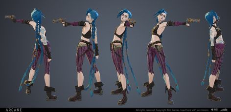 (17) jinx - Búsqueda de Twitter / Twitter Jinx Cosplay, Jinx League Of Legends, Model Sheet, Female Character, Character Sheet, Character Modeling, Foto Inspiration, Art Studies, Pose Reference