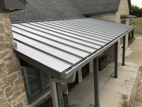 irongate-roofing-6 | ROCKWALL TEXAS ROOFING | ROOFING & SHEET METAL EXPERTS Metal Roof Deck Cover, Roof Sheeting Ideas, Metal Roof Patio Cover, Metal Roof Patio, Metal Sheet Roof, Farmhouse Sheets, Flat Metal Roof, Outdoor Sunroom, Roof Landscape